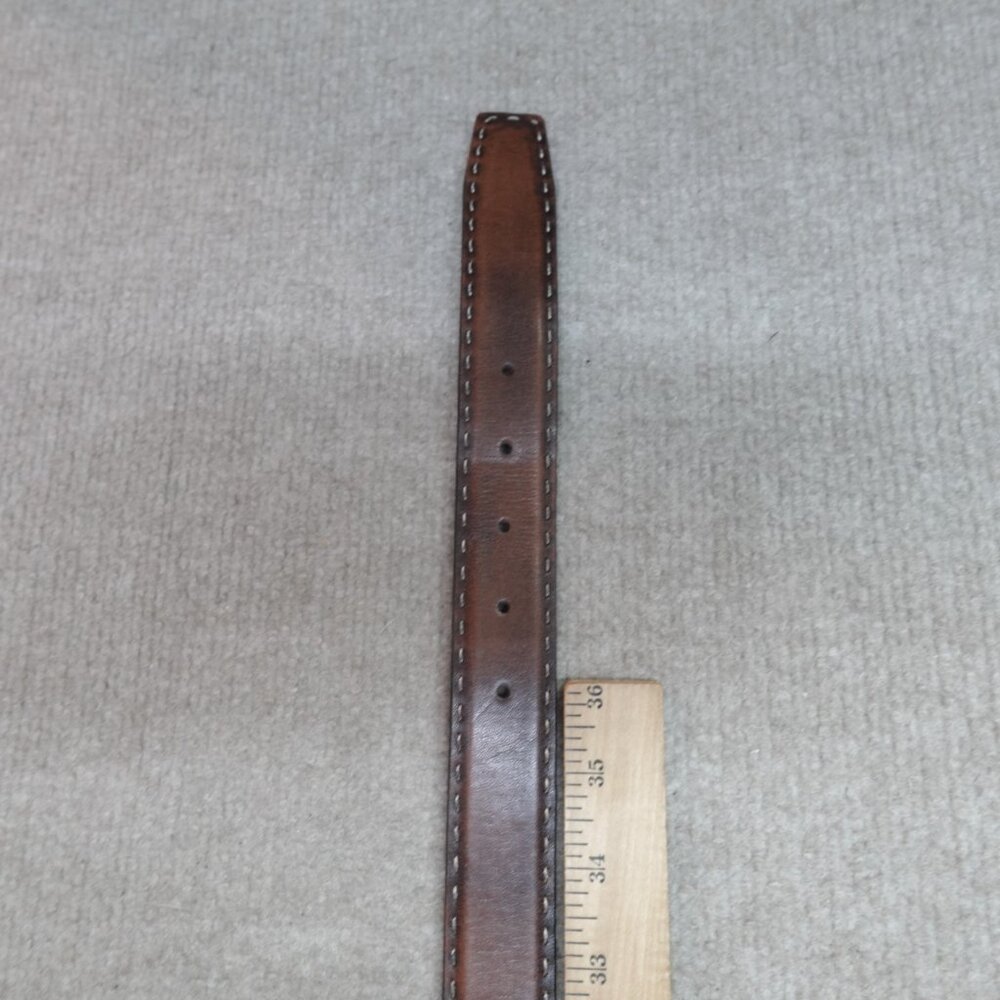 Robert Talbott Belt 38 Brown Solid Lined Dress So… - image 7